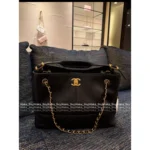 Chanel In Stock 🤎 2025A Haute Atelier Runway Tote - Suede Color-Block w/ Metal Chain Strap ⛓️ Full YKK® Hardware - Image 21