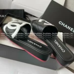 Chanel 2025A Black & White Contrast Slides 🐼 Oversized Logo Slip-On Sandals - Vintage Compagnie Style - Image 16