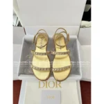Dior 2025 Spring/Summer Runway Collection ⭐️ Single-Strap Heeled Sandals - Crystal Logo & Lambskin Lining - Image 6