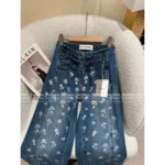 ACNE STUDIOS 25SS Niche Streetwear Design 👖 Daisy Embroidery Denim - High-Waisted Flared Jeans w/ Beaded Details 🌼 - Image 15