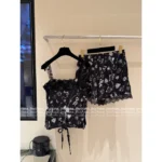 Chanel 2025B Spring/Summer Collection 🔍 Runway Print Lace-Trim Set - Camisole & Shorts w/ Silk Blend - Image 6