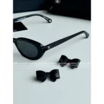 Chanel 25B Detachable Leather Bow Glasses 🎀 Round Frame Cat-Eye Sunglasses - Celebrity Inspired 🕶️ - Image 8