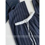 RALPH LAUREN 2025 Spring/Summer Collection 🩵 Classic Embroidered Logo Drawstring Pants - Vertical Stripe Relaxed Trousers - Image 5