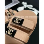 Chanel 2025M CoCo Beach Resort Collection 🖤 Crystal Logo Platform Sandals - Adjustable Straps & Beach-Ready Sole - Image 4