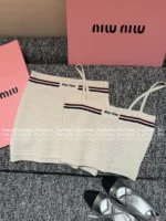 miumiu 25 Spring/Summer Collection 🤍 Korean Instagram Style Set - Knitted Tank Top & Bodycon Skirt - Image 8