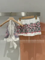 miumiu 2025 Summer Collection 🌸 Bohemian Print Coord Set - Halter Neck Top & Maxi Skirt w/ Ethnic Logo - Image 12