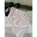 Chanel 2025M CoCo Beach Resort Collection 💗 Print Logo High-Waisted Denim Shorts - Slimming Cut w/ Pockets - Image 12