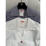 Chanel Vintage Retro Collection 🌈 Rainbow Letter Logo Shirt - Beaded Embroidery & Heart Button Detail - Image 21