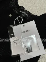 Chanel 2025S Spring/Summer Collection 🖤 Sheer Crochet Lace Camisole - Crystal Logo & Slim-Fit Sleeveless Top - Image 18