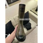 Chanel NEW Colorway / Must-Have Classic! 🫒 Olive Green Rain Boots - High-End Style, Worn by Influencers & Models (Tall Version) - Image 11