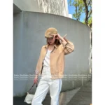 Dior 2025 Early Fall Collection 🐝 Embroidered Bee Logo Jacket - Zip-Up Notch Collar Utility Coat - Image 6