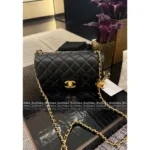 Chanel 2025B New Collection 🖤 Adjustable Logo-Clasp Chain Bag - Black/Gold Lambskin CF/Square Mini Flap ⛓️ - Image 10