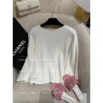 Chanel "👸 Snow White's Cape" 2025P Spring/Summer Collection - Cashmere Jacquard 3/4 Sleeve Capelet w/ Crystal Flower Brooch - Image 14
