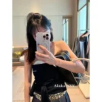 miumiu Versatile Styling 🔍 2025SS Spring/Summer Collection - Off-Shoulder Wool Knit Top - Jacquard Logo Sweater / Tube Top (Hot Girl Must-Have!) - Image 9
