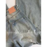 ACNE STUDIOS Must-Have Hot Girl Jeans 👖 Celebrity Outfit - Ombre Wash Distressed Paint-Splatter Wide-Leg Denim - Image 3