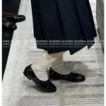 Chanel 2025C New Collection 🖤 Retro Mirror Patent Leather Loafers - Pointed Toe w/ Crystal Logo & Elegant Finish - Image 3