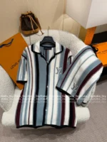 Louis Vuitton 2025SS Early Spring Collection 👔 Gender-Neutral Knit Set - Heavy Embroidery Notch Collar & Color-Block Jacquard - Image 10