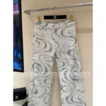 Chanel 2025M CocoBeach Resort Collection 🔎 High-Waisted Wide-Leg Jeans - Slimming Straight Cut w/ Printed Logo - Image 11
