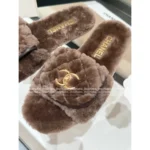Chanel 25B Fall/Winter Collection 🐑 Backpack Buckle Slides - Shearling Loafers with Metal Logo - Image 13
