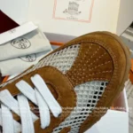 Hermes 25SS Spring/Summer Collection 👟 Breathable Mesh Trainers - Unbeatable Comfort! Custom Imported Calfskin/Suede & Goatskin - Image 14