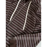 miumiu 2025SS Early Fall Collection 🤎 Striped Logo Hooded Jacket - Oversized Zip-Up w/ Relaxed Fit - Image 10