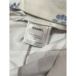 Chanel 2025M CoCo Beach Resort Collection 💗 Print Logo High-Waisted Denim Shorts - Slimming Cut w/ Pockets - Image 11
