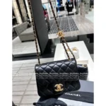 Chanel 2025B New Collection 🖤 Adjustable Logo-Clasp Chain Bag - Black/Gold Lambskin CF/Square Mini Flap ⛓️ - Image 9