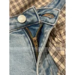 ANNANDELMAN 2025 Early Fall Collection 🌟 Mock Two-Piece Plaid Shirt Jeans - High-Waisted Straight Leg w/ Micro Flare - Image 11