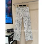 Chanel 2025M CocoBeach Resort Collection 🔎 High-Waisted Wide-Leg Jeans - Slimming Straight Cut w/ Printed Logo - Image 10