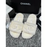 Chanel 25B FW Embroidered Logo Slippers 🐑 Lambswool House Slides & Lazy Home Shoes - Image 10
