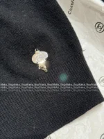 Chanel 25A Haute Atelier Collection 🔎 Heavy Crystal Embroidered Sweater - Black Cashmere Round Neck Pullover w/ Floral Motif - Image 20