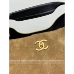Chanel In Stock 🤎 2025A Haute Atelier Runway Tote - Suede Color-Block w/ Metal Chain Strap ⛓️ Full YKK® Hardware - Image 19