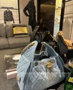 Chanel New Colorway❗️In Stock - 25C Early Spring Runway Collection / Runway Hobo Chain⛓️ Bag & Bucket Tote - Heavyweight Imported Full-Grain Leather - Image 19