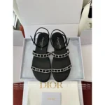 Dior 2025 Spring/Summer Runway Collection ⭐️ Single-Strap Heeled Sandals - Crystal Logo & Lambskin Lining - Image 4