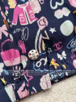 Chanel Unique Vintage Blouse 🌈 Colorful Print Sleeveless Shirt - Notch Collar w/ Letter Logo - Image 16