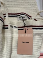miumiu 25 Spring/Summer Collection 🤍 Korean Instagram Style Set - Knitted Tank Top & Bodycon Skirt - Image 6