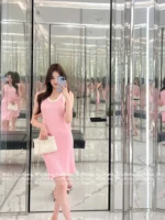 Chanel 2025SS Spring/Summer Full Collection 🎀 Color-Block Knit Set - Crew Neck Stretch Top/Dress/Tank (Brightening & Elegant) - Image 29