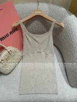 miumiu 2025SS Spring/Summer Collection 🤍 Ribbed Knit Camisole - Low Neck Crochet Strap & Letter Logo - Image 9