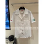 Chanel Vintage Retro Collection 🌈 Rainbow Letter Logo Shirt - Beaded Embroidery & Heart Button Detail - Image 19