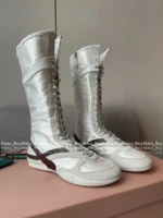 miumiu 2025 Spring/Summer Collection 🥊 Jang Wonyoung Inspired Boxing Boots - Gymnasium Tech Fabric & Suede Leather - Image 15