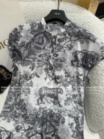 Dior 2025 Spring/Summer Collection 🌸 Ink Painting Print Blouse - Asymmetric Hem & Artistic Drapery (Personal Keep Edition~) - Image 17