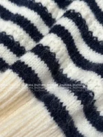 Celine 2025SS Fall/Winter Jacquard Embroidered Logo Sweater 🔍 Black & White Color-Block Round Neck Wool Pullover - Image 8
