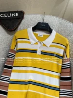 Celine 2025SS Spring/Summer Collection 🍋 American Retro "Spicy Girl" Top - Color-Block Oversized Shirt with Embroidered Logo - Image 18