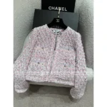 Chanel Dust Bag Packaging 🎀 2025SS Spring/Summer Collection - Crystal Button Cropped Jacket with Imported Yarn & Silk Printed Lining - Image 14