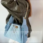 Chanel New Colorway❗️In Stock - 25C Early Spring Runway Collection / Runway Hobo Chain⛓️ Bag & Bucket Tote - Heavyweight Imported Full-Grain Leather - Image 18