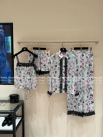 Chanel 25B Early Fall Collection 🌈 Rainbow Print Logo Lace-Trim Series - Camisole/Shorts/Shirt/Lounge Pants (with Silk) - Image 22