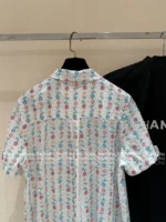 Chanel Vintage Floral Print Set 🌷 Pussy-Bow Blouse & Embroidered Shorts - Notch Collar w/ Letter Logo - Image 24
