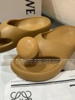 Loewe 2025/Foam Pebble Collection 🐻 Cloud Comfort Slides - Metallic Accent Platform Flip-Flops - Image 23