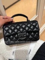 Chanel 2025 New Collection 🖤 "Cool to the Max" - Personal Keep Edition All Black CF Handle Mini Bag - Top Handle with Chain Strap - Image 11