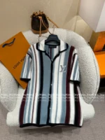 Louis Vuitton 2025SS Early Spring Collection 👔 Gender-Neutral Knit Set - Heavy Embroidery Notch Collar & Color-Block Jacquard - Image 7
